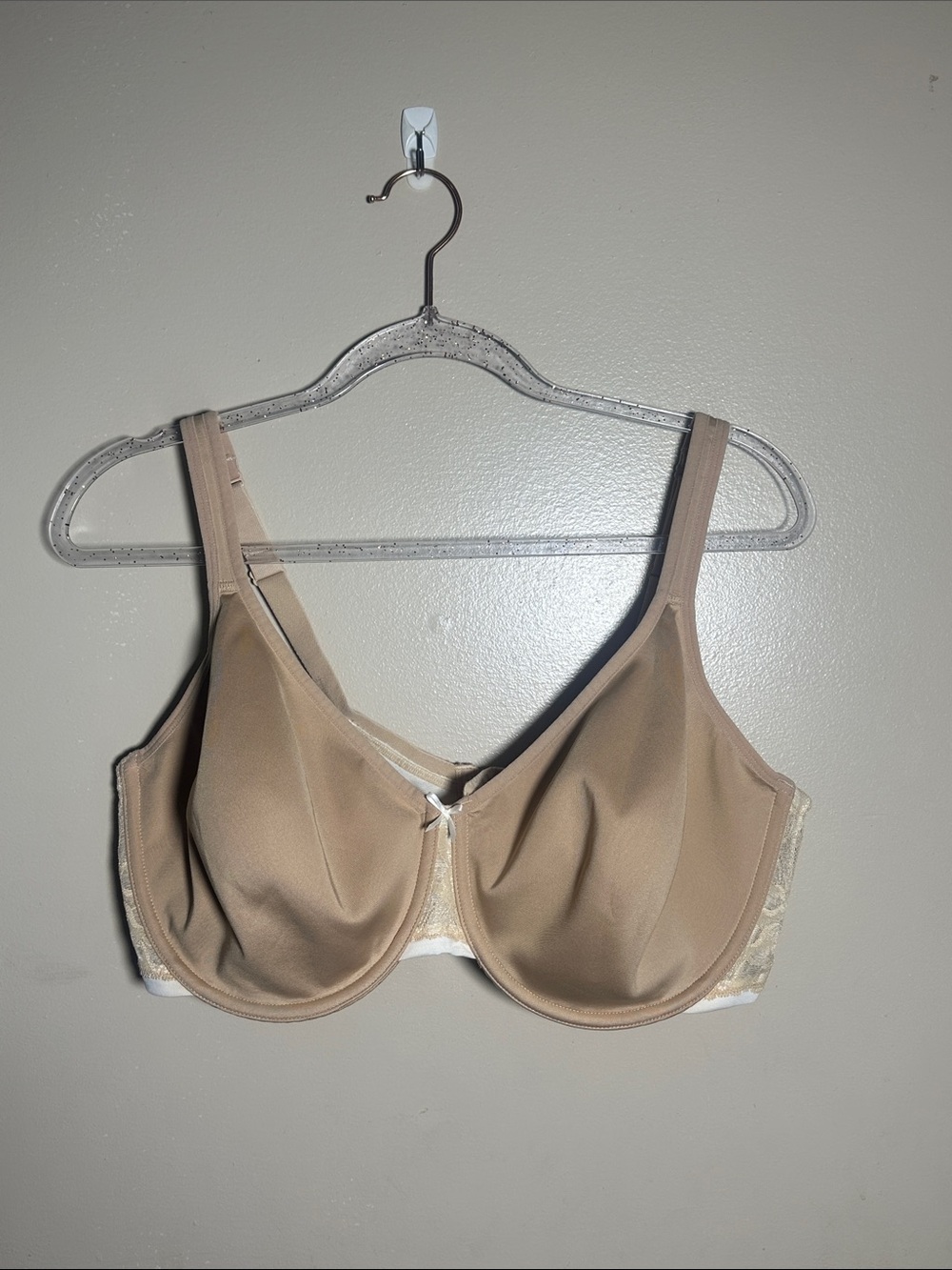 Cacique 42DDD Tan Lace Unlined Full Coverage Bra